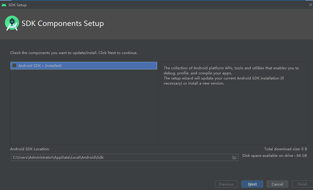 android studio sdk manager missing